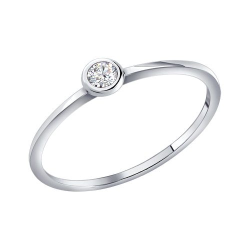 тонкое кольцо из серебра с камнем