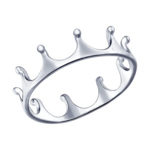 кольцо корона из серебра без камней